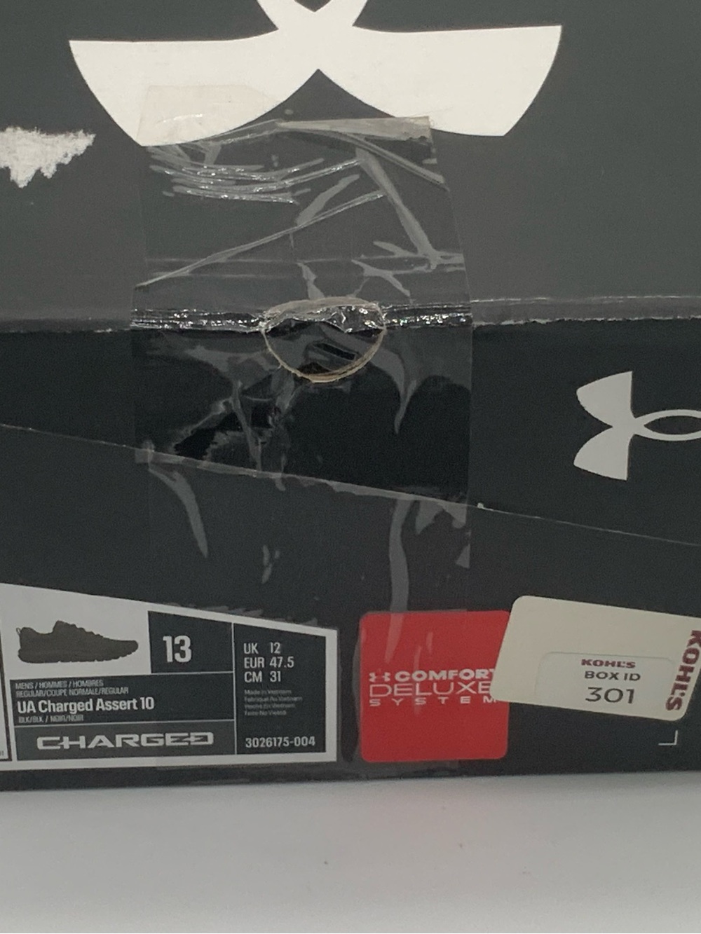 Under Armour Black Athletic Shoes Box - UA Charged Assert 10 (Men's)